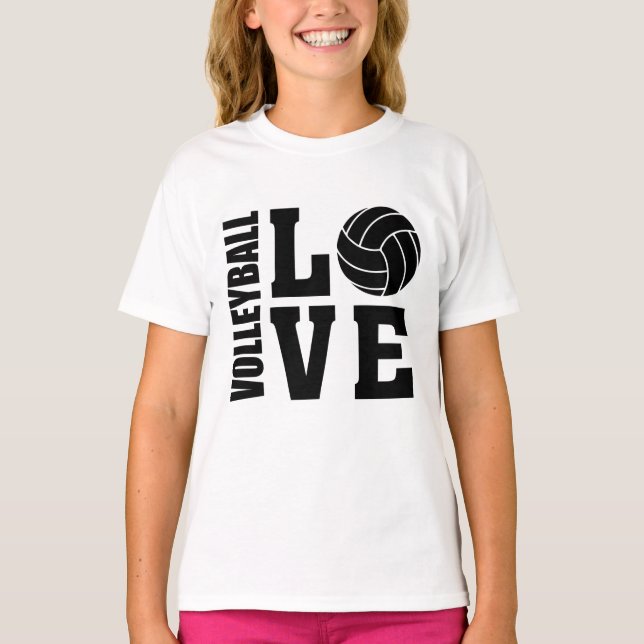 Volleyball-spelare, Volleyball Kärlek T Shirt (Framsida)