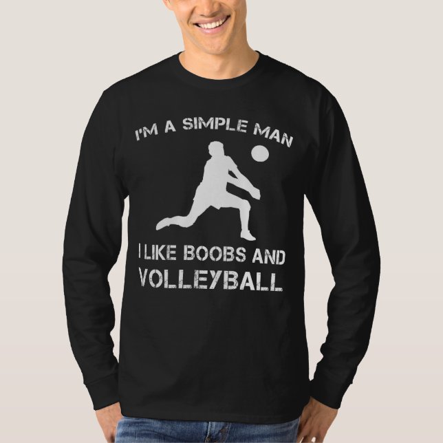 "Volleyball: Spike, set, Laugh!" T Shirt (Framsida)