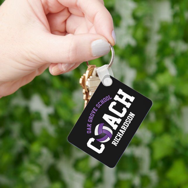 Volleyball Sport Coach - Lila Nyckelring (Hand)