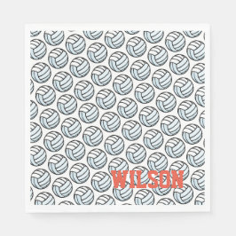 Volleyball Sports Party Namn Team Färg Roligt Pappersservett