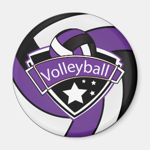 Volleyball Star Player - Lila, vitt och svart Magnet