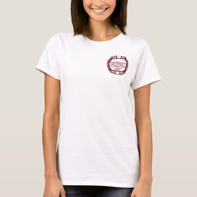 Volleyball Sten Rosa Tee Shirt (Framsida)