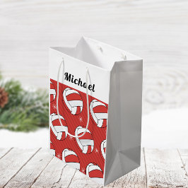 Volleyball Stripe Festive Boll Snö Boys Namn Red