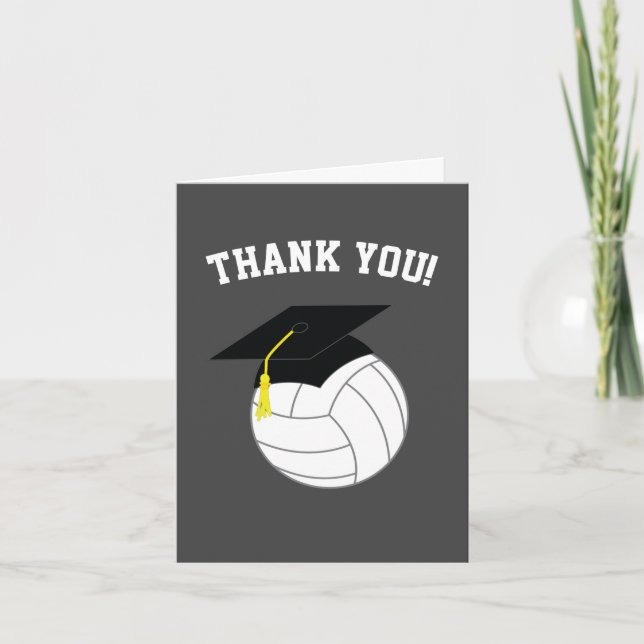 Volleyball Studenten Sports Grått Tack Kort (Framsida)