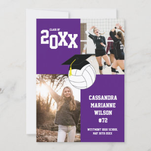 Volleyball Studenten Sports Lila Announement Inbjudningar