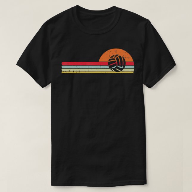 Volleyball Sunset Retro Chest Coach Player Manar W T Shirt (Design framsida)