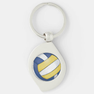 Volleyball Swirl Silverfärgad Nyckelring