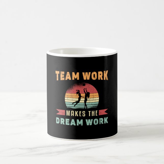 Volleyball Team-arbete gör Dream Work Beach Retro Kaffemugg (Center)