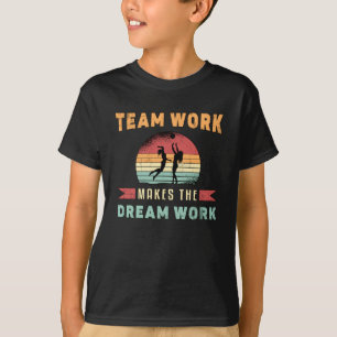 Volleyball Team-arbete gör Dream Work Beach Retro T Shirt