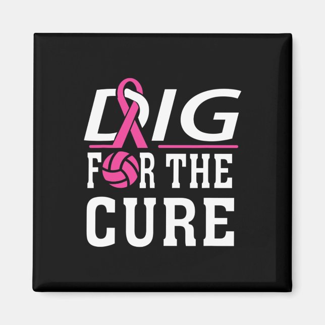 Volleyball Team Breast Cancer Awareness Magnet (Framsidan)
