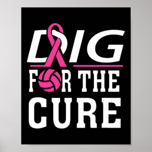 Volleyball Team Breast Cancer Awareness Poster