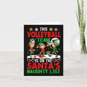 Volleyball Team finns på Santa's Julafton Naughty Kort