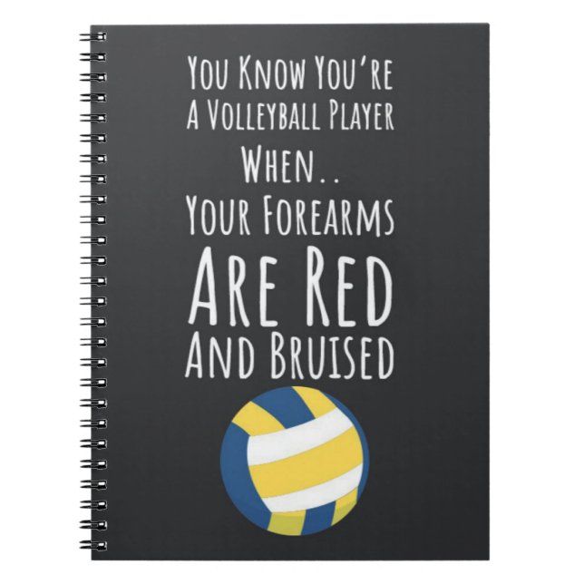 Volleyball Team Gifts Player Sports Funny Vball Anteckningsbok (Framsidan)