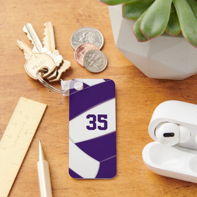 volleyball Team idrottsman jersey number lila Nyckelring (Skrivbord)