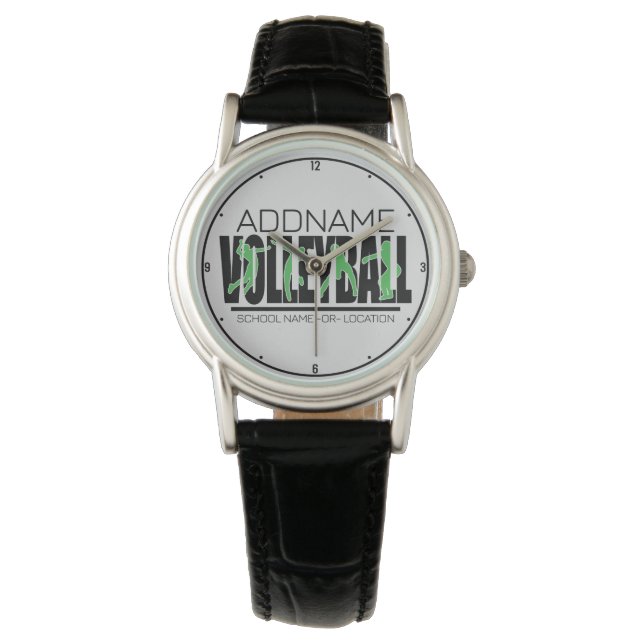 Volleyball Team Player ADD NAMN School Top Idrotts Armbandsur (Framsida)