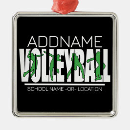 Volleyball Team Player ADD NAMN School Top Idrotts Julgransprydnad Metall