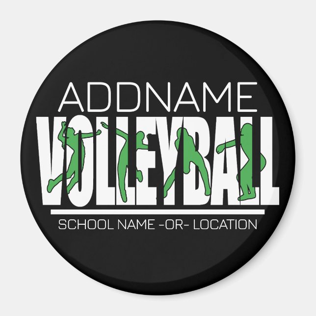 Volleyball Team Player ADD NAMN School Top Idrotts Magnet (Framsidan)