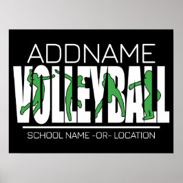 Volleyball Team Player ADD NAMN School Top Idrotts Poster