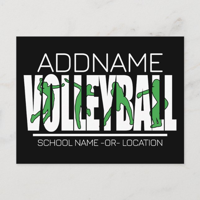 Volleyball Team Player ADD NAMN School Top Idrotts Vykort (Framsida)