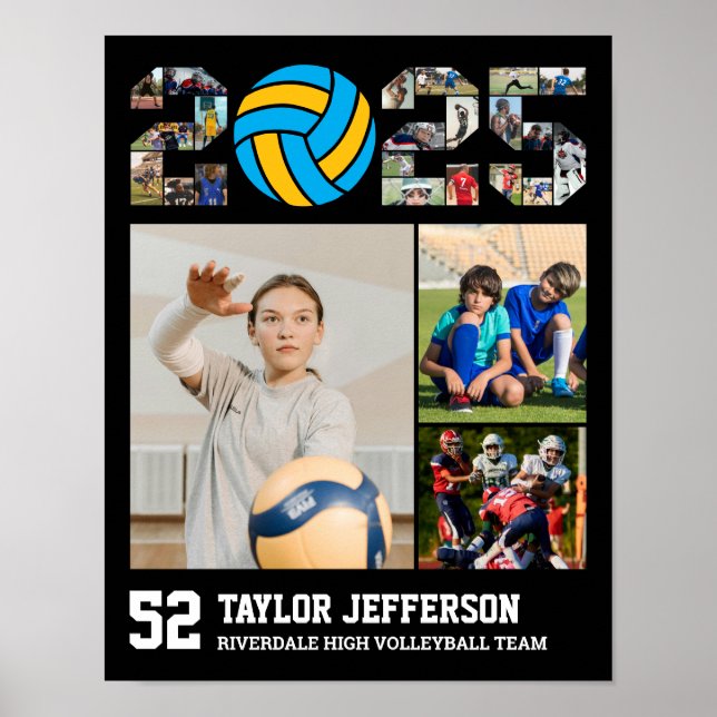 Volleyball Team Senior Class of 2025 Photo Collage Poster (Framsidan)