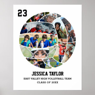 Volleyball Team Senior Studenten Photo Collage Poster