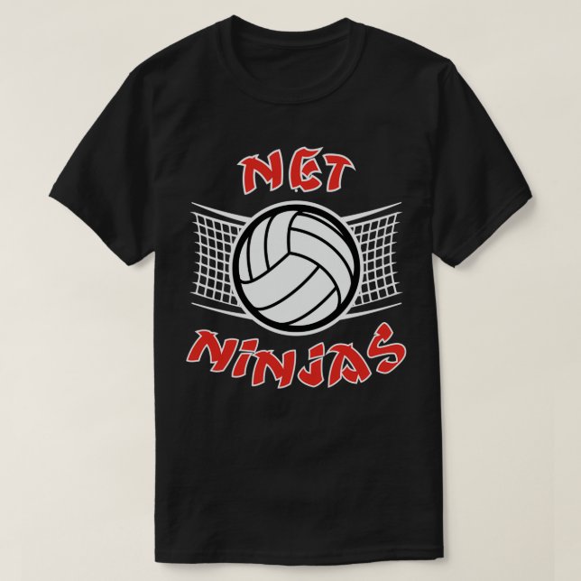 Volleyball Team Shirt För manar amp Women Net Ninj T Shirt (Design framsida)