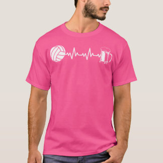 Volleyball Team Sports Heartslag Ekg Beach Volleyb T Shirt