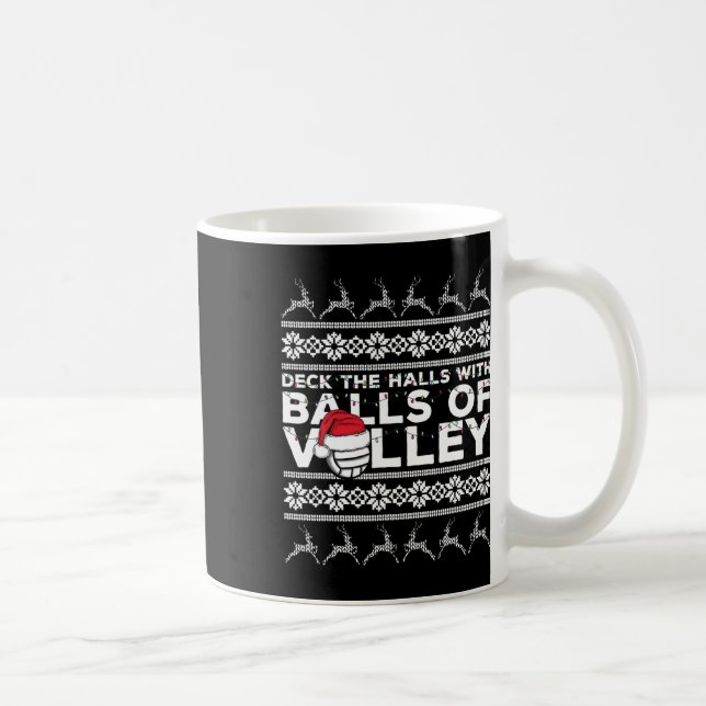 Volleyball Team Ugly Sweater jul Ljus Sant Kaffemugg (Höger)