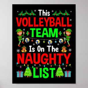 Volleyball-teamet på Naughty List Cute Christma Poster