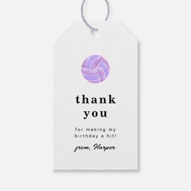 Volleyball Thank You Tag Presentetikett (Framsidan)