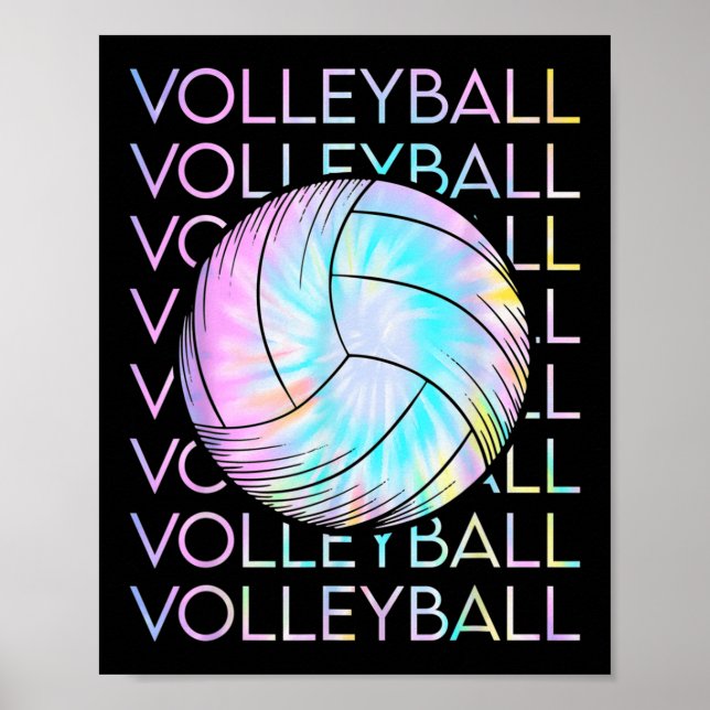 Volleyball Tie Dye Titta Poster (Framsidan)