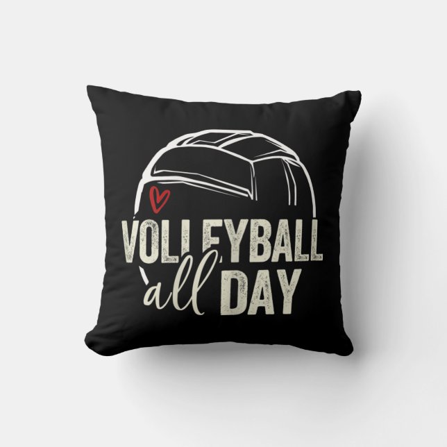 Volleyball Tonåring Girl Women Volleyball Graphic  Kudde (Framsida)
