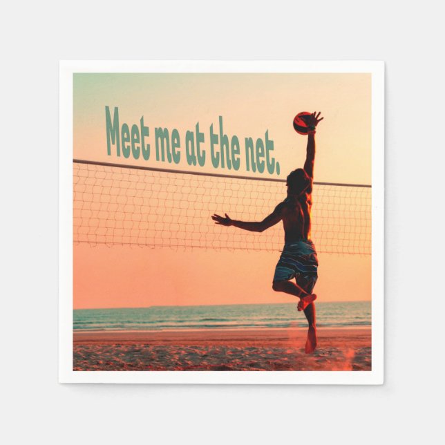 Volleyball träffade mig på nätet pappersservett (Framsidan)