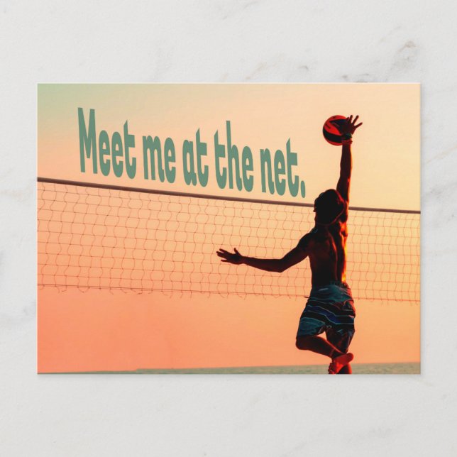Volleyball träffade mig på nätet vykort (Framsida)
