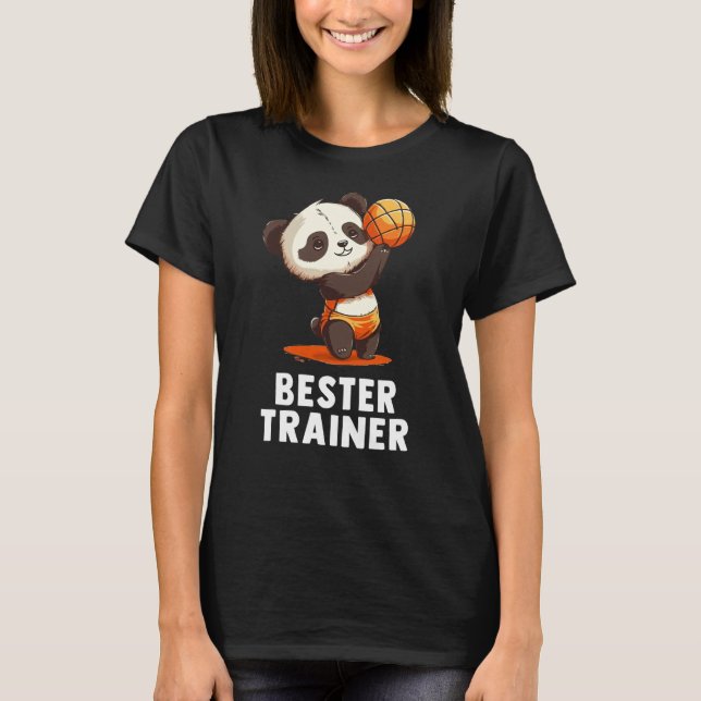 Volleyball Trainer Cute Baby Panda Volleyball T Shirt (Framsida)