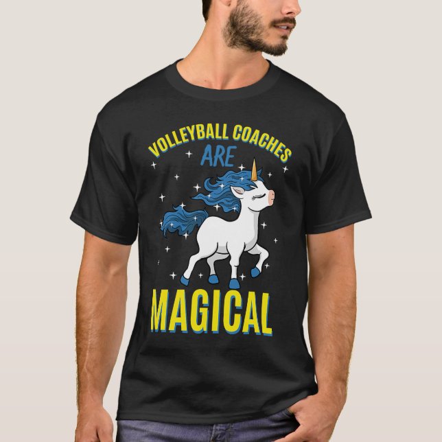 Volleyball-tränare är magiska Unicorn-instruktör T Shirt (Framsida)