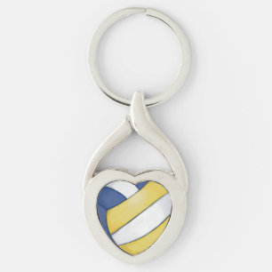 Volleyball Twisted Heart Silverfärgad Nyckelring
