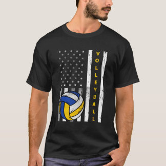 Volleyball Us Flagga Volleyball T Shirt