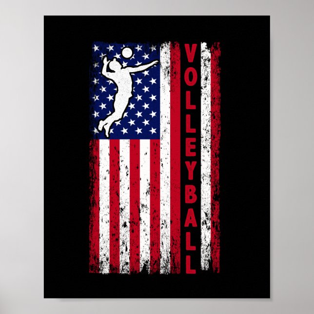 Volleyball USA Patriotic Poster (Framsidan)
