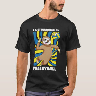 Volleyball Vball Beach Volleyball Sloth T Shirt