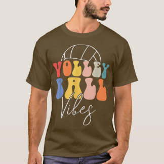 Volleyball Vibes Retro Hippie Volleyball Gift For T Shirt