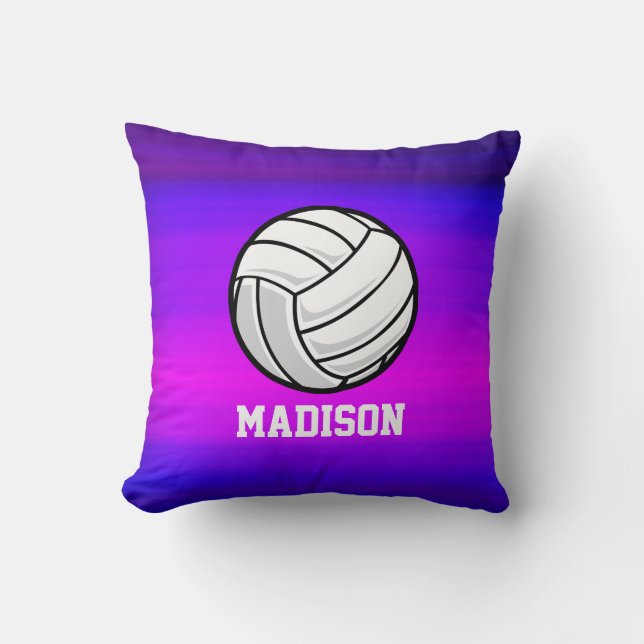 Volleyball; Vibrant Violet Blue och Magenta Kudde (Framsida)