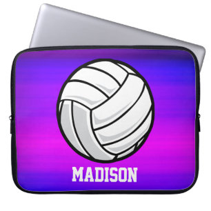 Volleyball; Vibrant Violet Blue och Magenta Laptop Sleeve