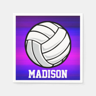 Volleyball; Vibrant Violet Blue och Magenta Pappersservett