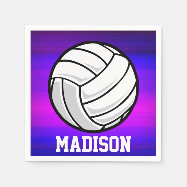 Volleyball; Vibrant Violet Blue och Magenta Pappersservett (Framsidan)