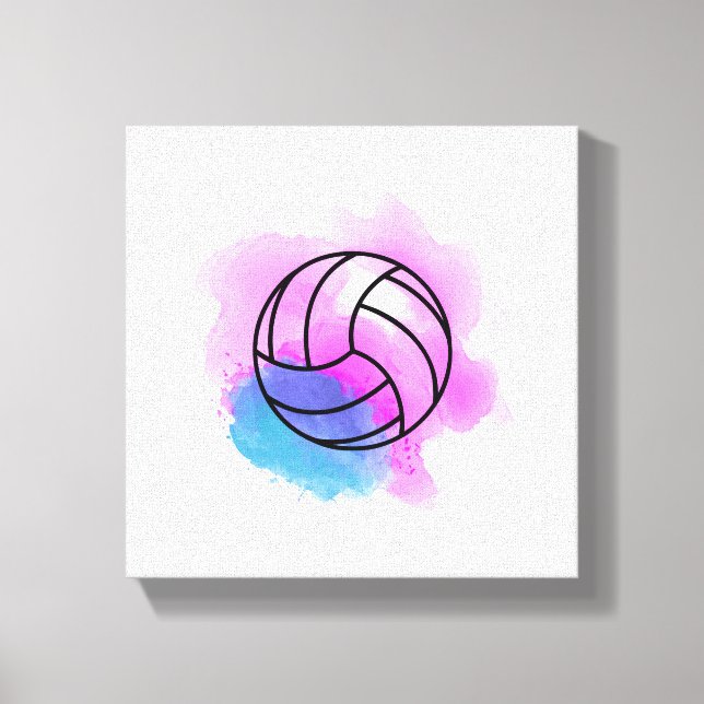 Volleyball Watercolor Canvastryck (Framsida)