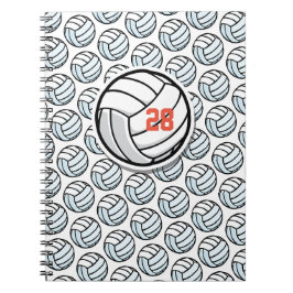 Volleyball White Black Anpassningsbar Sports Team Anteckningsbok