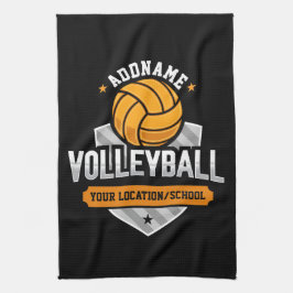 Volleyboll ADD TEXT Skola Varsity Lag Spelare Kökshandduk
