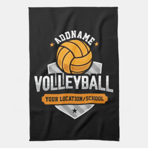 Volleyboll ADD TEXT Skola Varsity Lag Spelare Kökshandduk