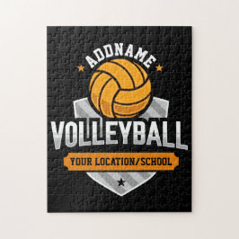 Volleyboll ADD TEXT Skola Varsity Lag Spelare Pussel